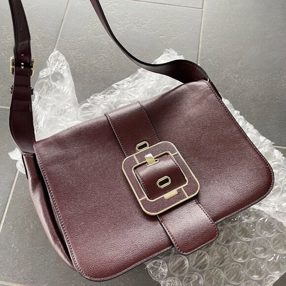 Y2K Nine West Square Red Brown Flap Vintage Purse Bag - Picture 7 of 9